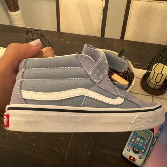 Vans SK8- Mid kids shoes. Blue and white. Size 3. EUC - Picture 4 of 9